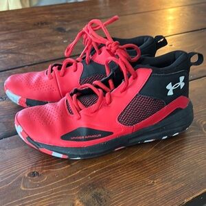 Under Armour Red and Black Sneakers